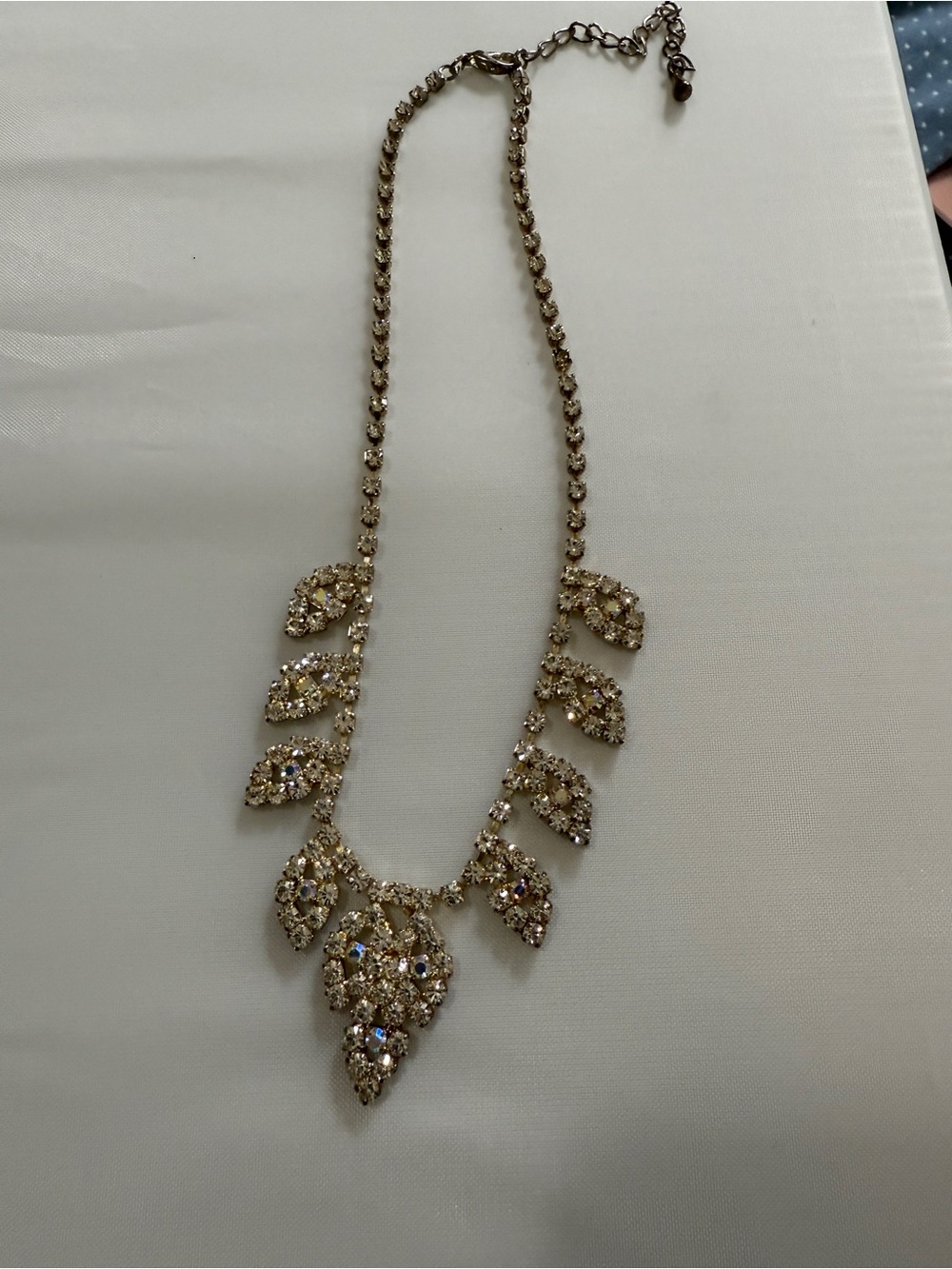 Vintage 50s/60s AB Aurora Borealis Rhinestone Glam Marilyn Monroe Necklace - Picture 7 of 13